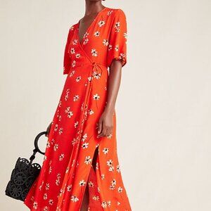 Faithfull the Brand Red Flutter Sleeve Sundress